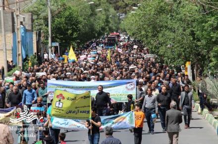 راهپیمایی روز قدس با حضور پرشور مردم ولایتمدار آران و بیدگل 